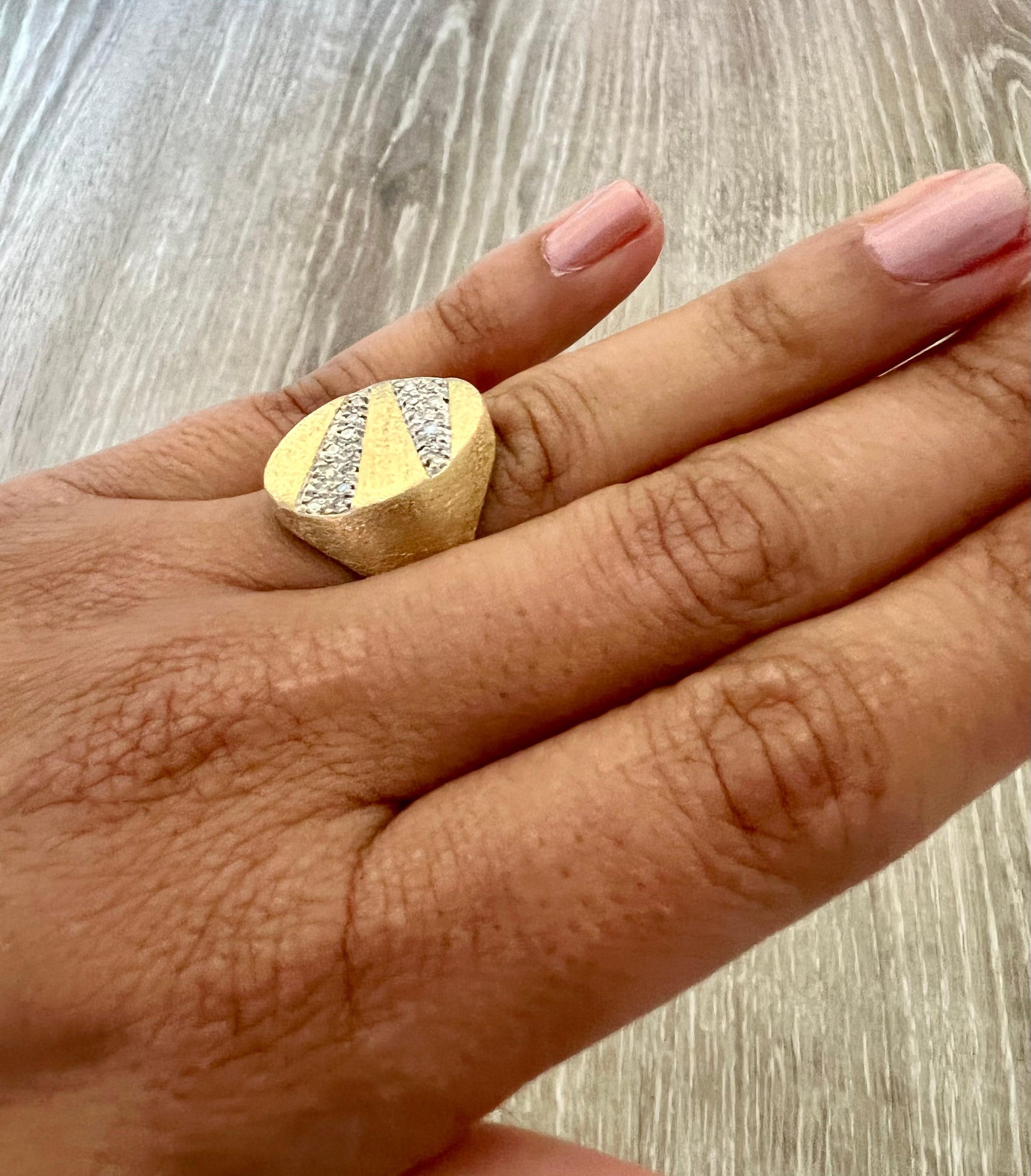 0.35 Carat Diamond 14 Karat Yellow Gold Cocktail Ring