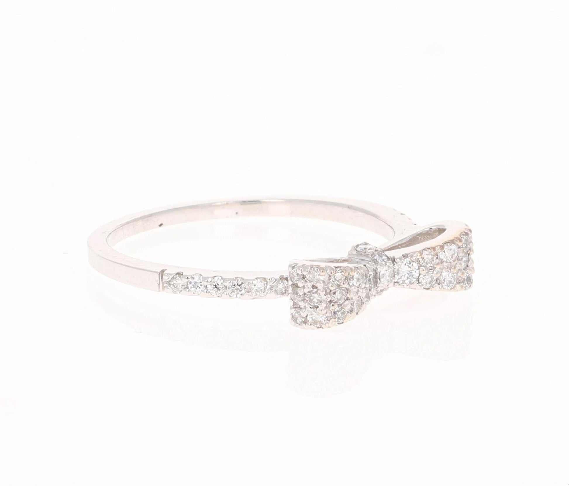 0.40 Carat Diamond Bow White Gold Band