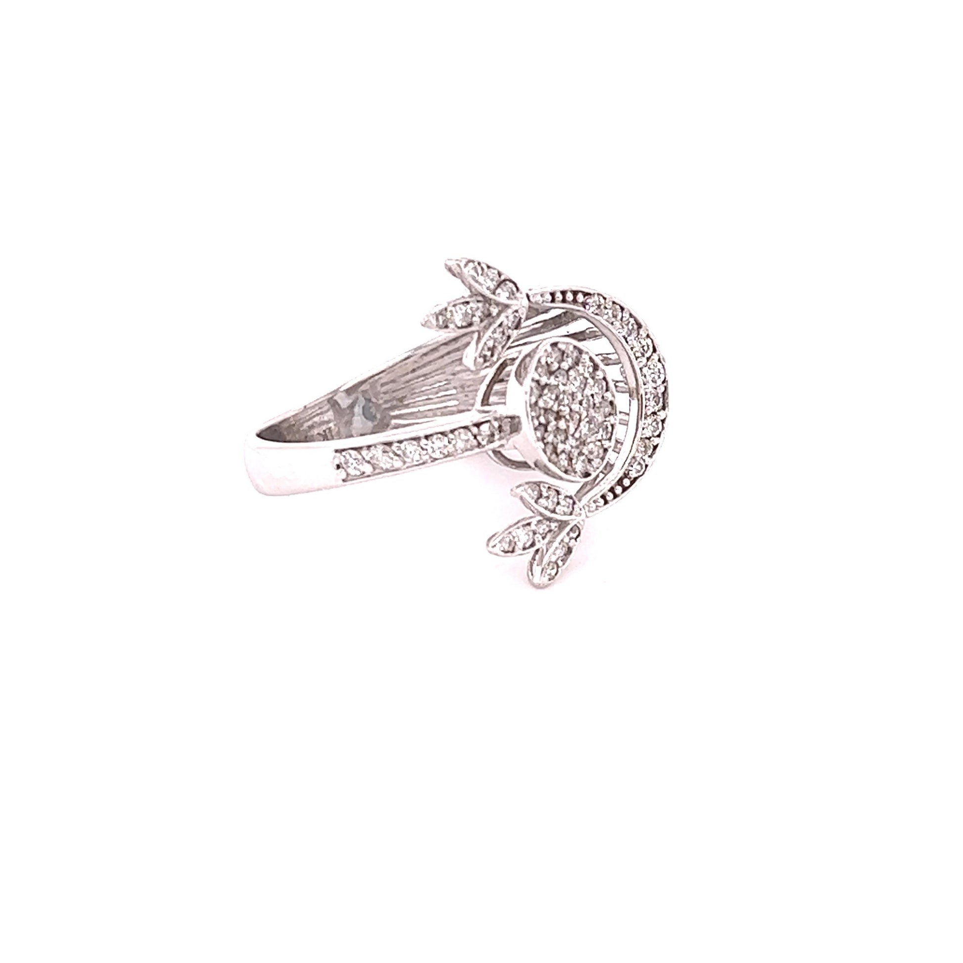 0.40 Carat Diamond Cocktail 14 Karat White Gold Ring