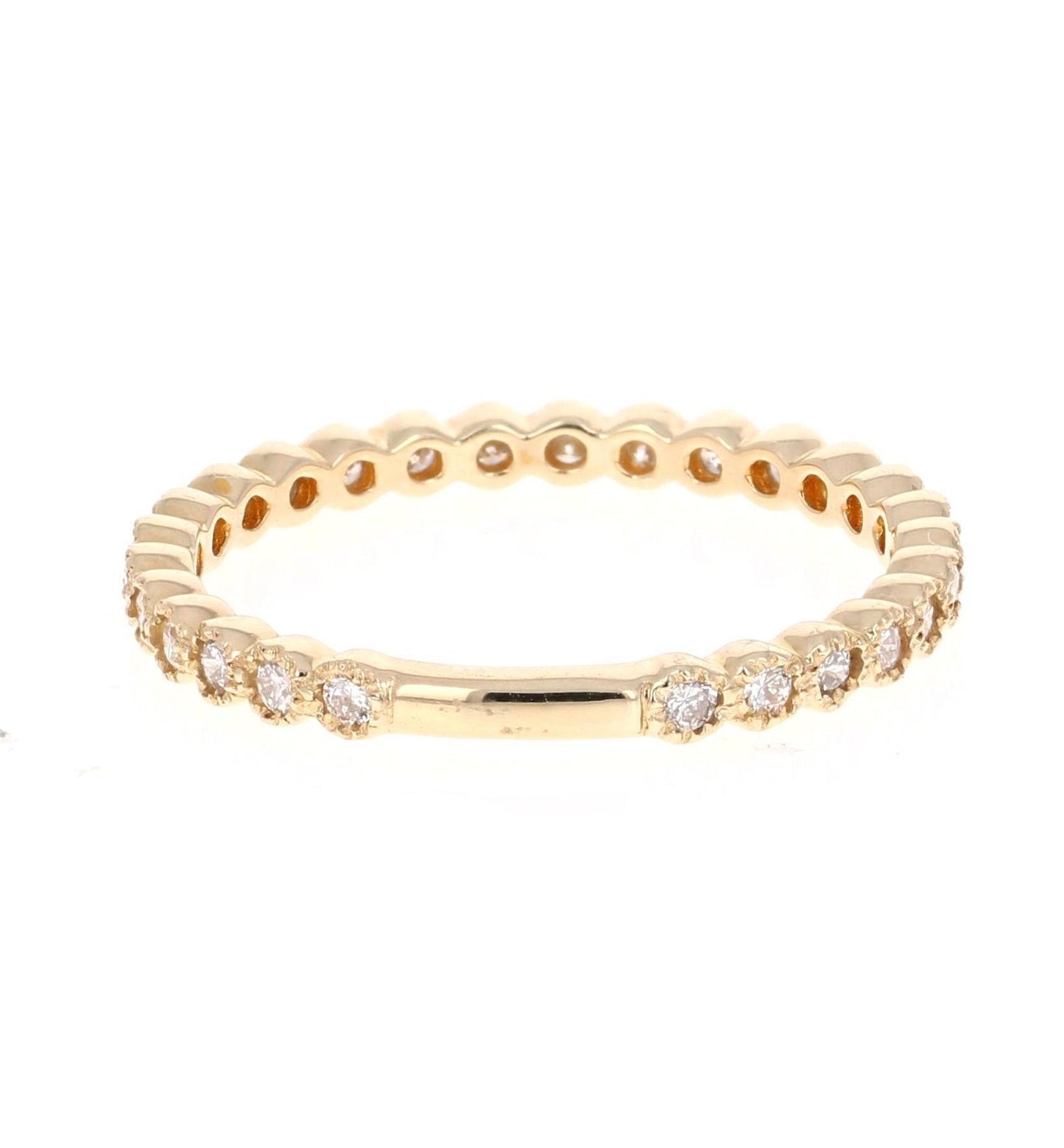 0.40 Carat Round Cut Diamond Yellow Gold Band