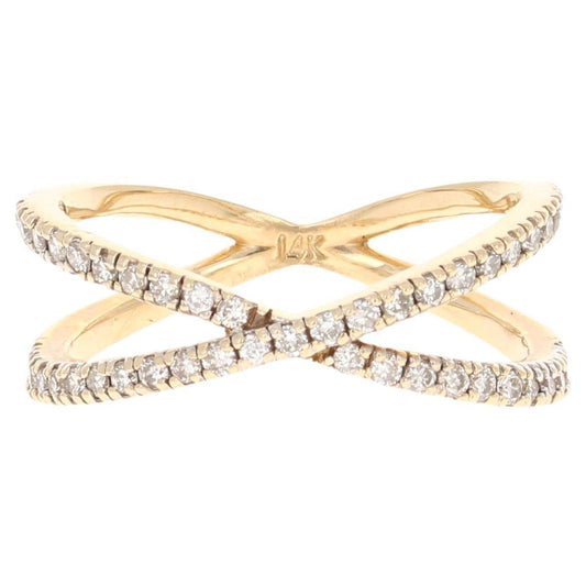 0.43 Carat Round Cut Diamond BandYellow Gold Ring