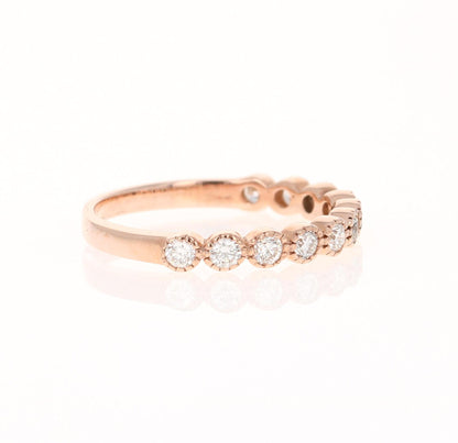 0.44 Carat Round Cut Diamond Rose Gold Band