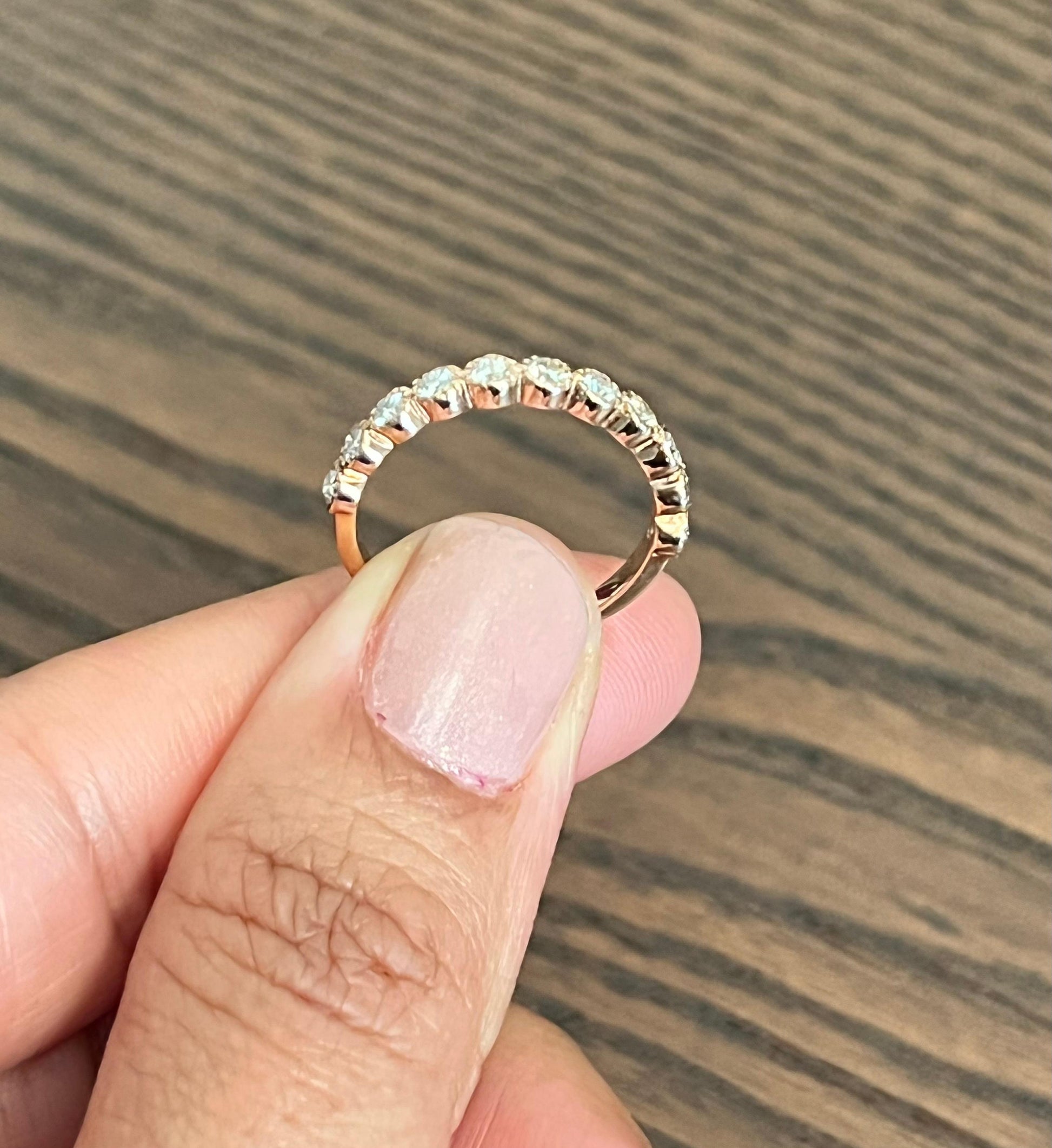 0.44 Carat Round Cut Diamond Rose Gold Band