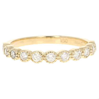 0.44 Carat Round Cut Diamond Yellow Gold Band