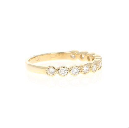 0.44 Carat Round Cut Diamond Yellow Gold Band