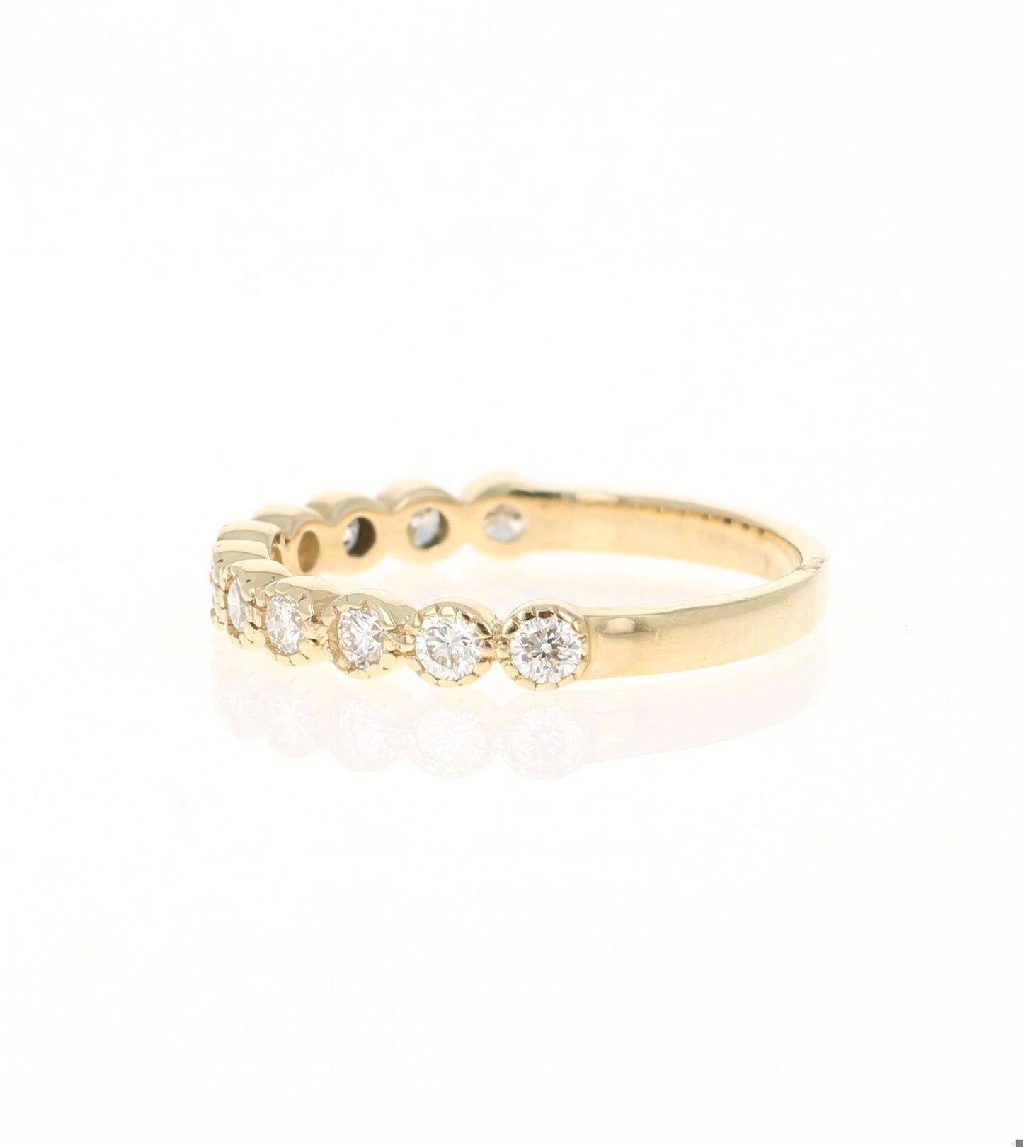 0.44 Carat Round Cut Diamond Yellow Gold Band
