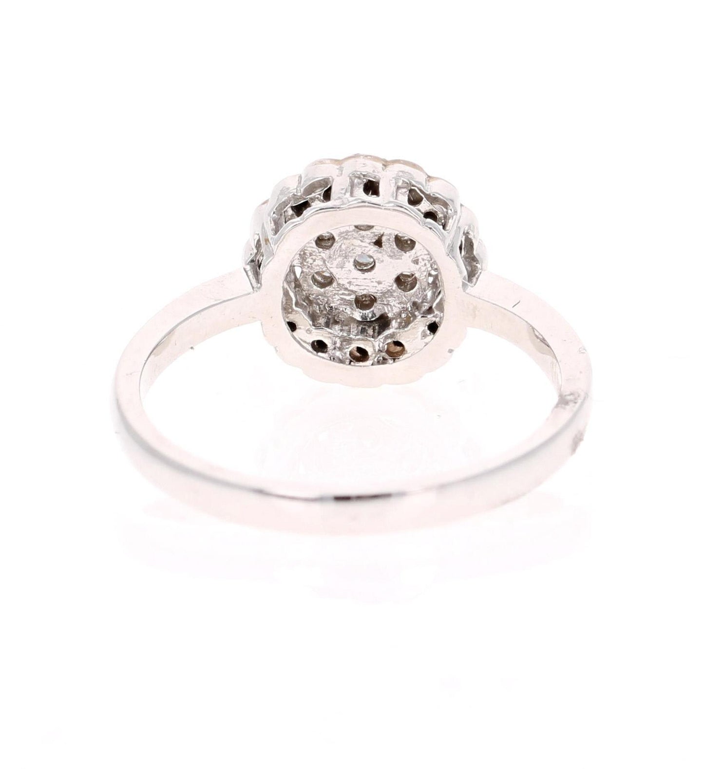 0.45 Carat Black White Diamond White Gold Ring