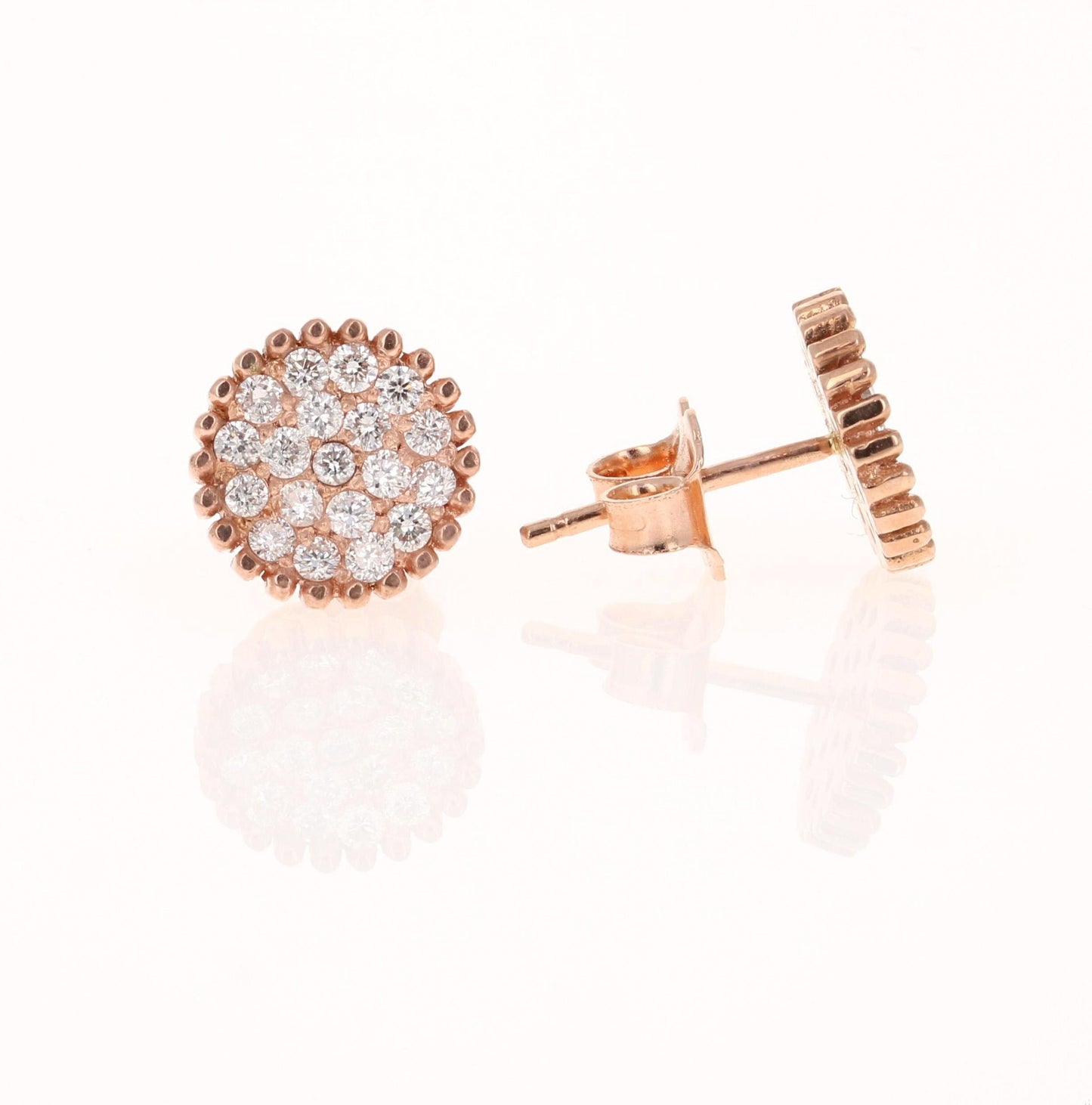 0.46 Carat Diamond 14 Karat Rose Gold Earrings