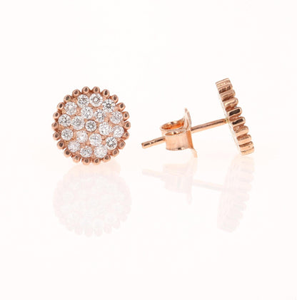 0.46 Carat Diamond 14 Karat Rose Gold Earrings