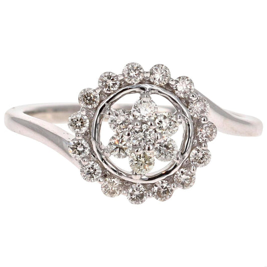 0.49 Carat Diamond 14 Karat White Gold Cluster Ring