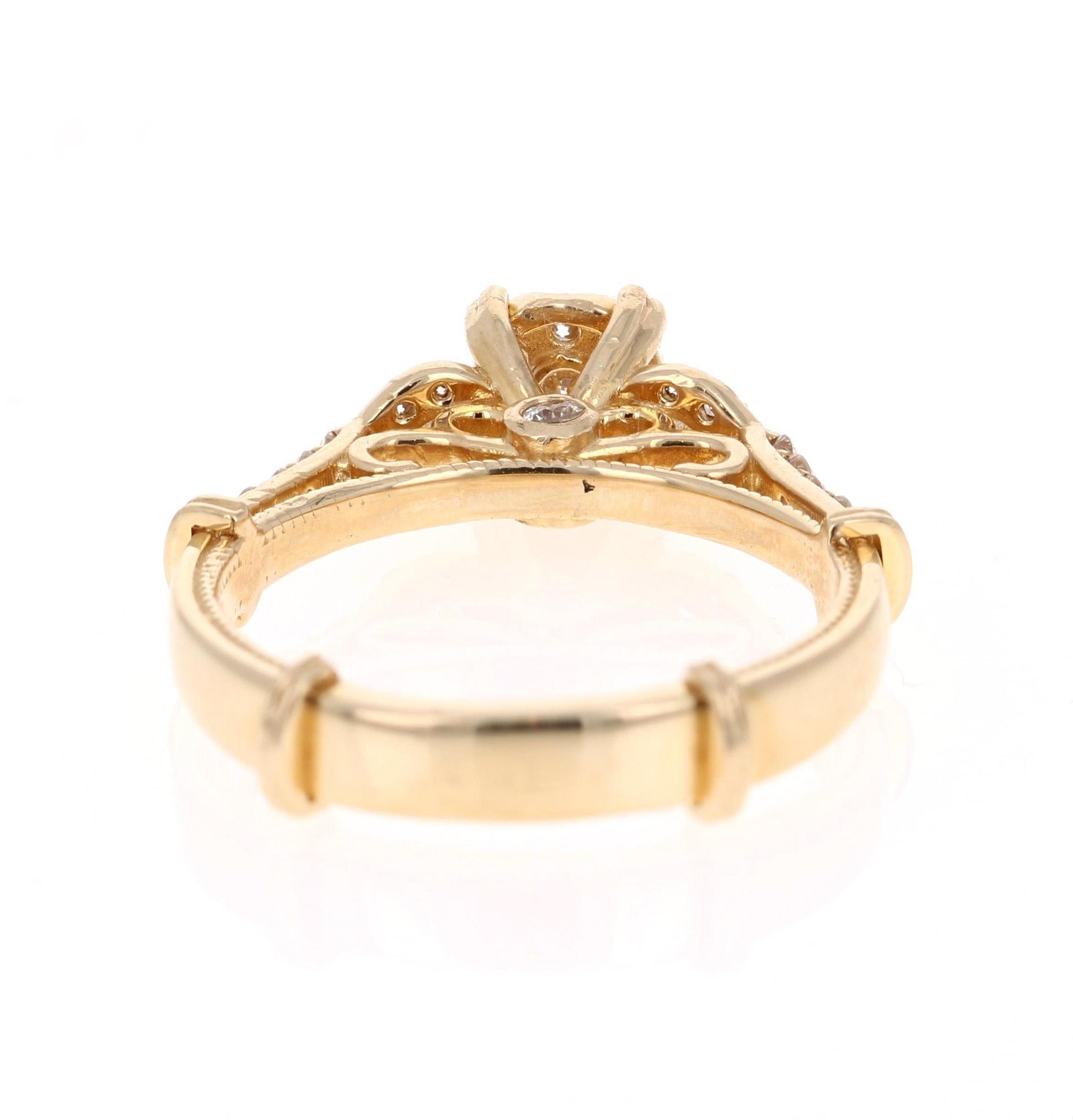 0.50 Carat Diamond Yellow Gold Engagement Ring