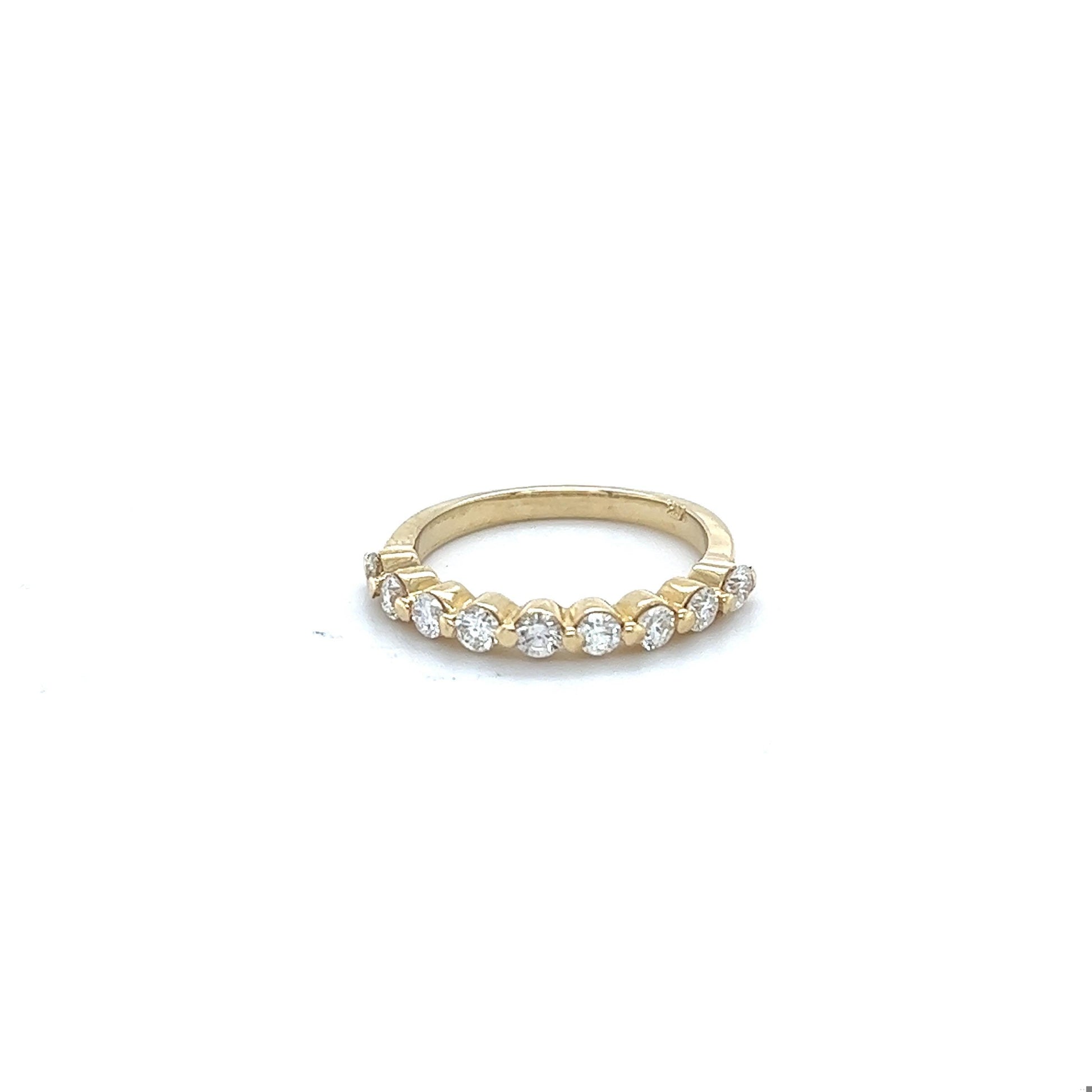 0.60 Carat Round Cut Diamond 14 Karat Yellow Gold Band