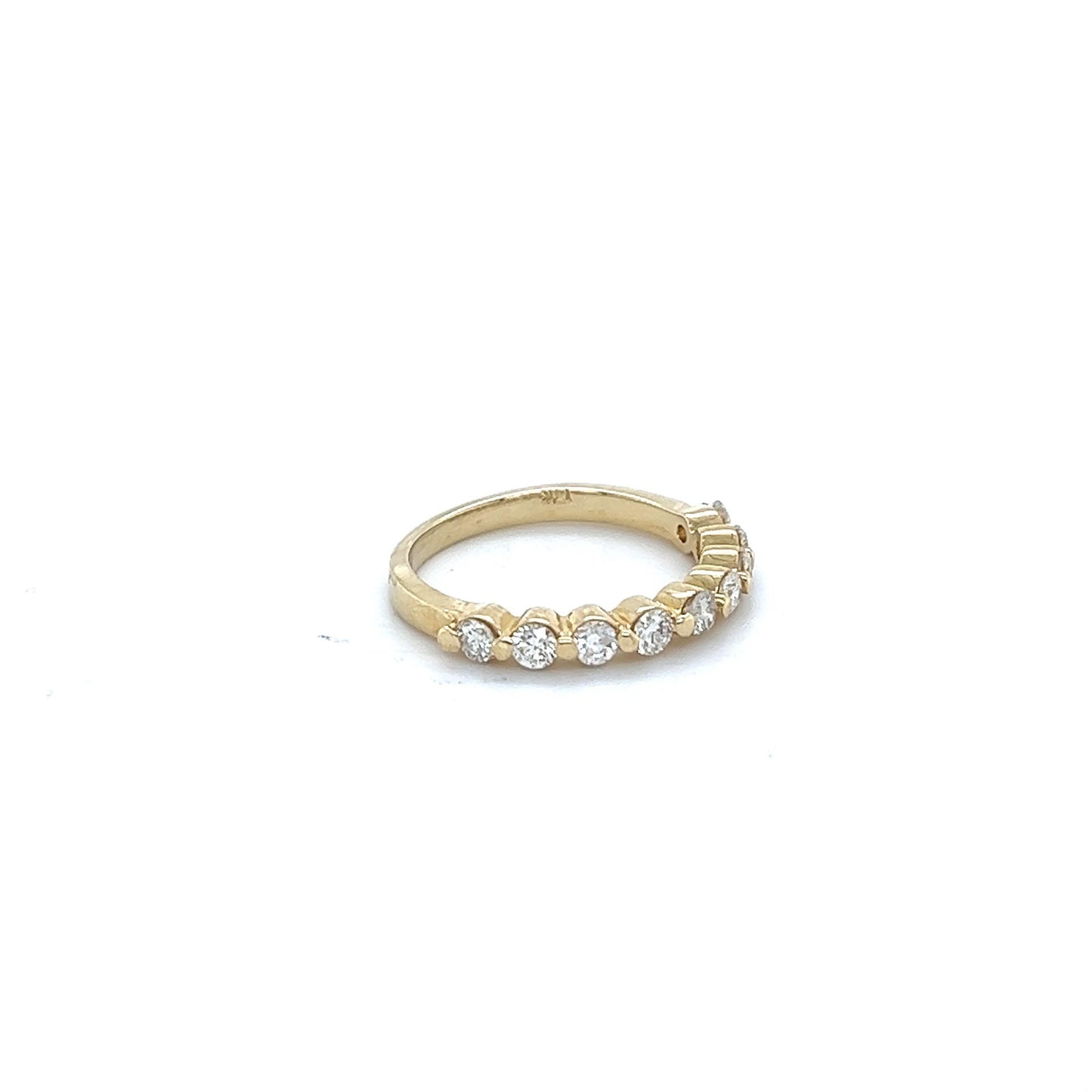 0.60 Carat Round Cut Diamond 14 Karat Yellow Gold Band