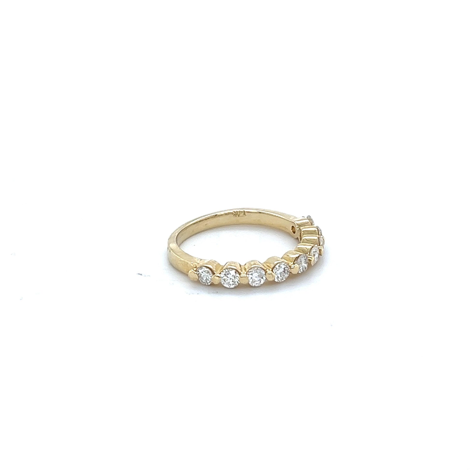 0.60 Carat Round Cut Diamond 14 Karat Yellow Gold Band