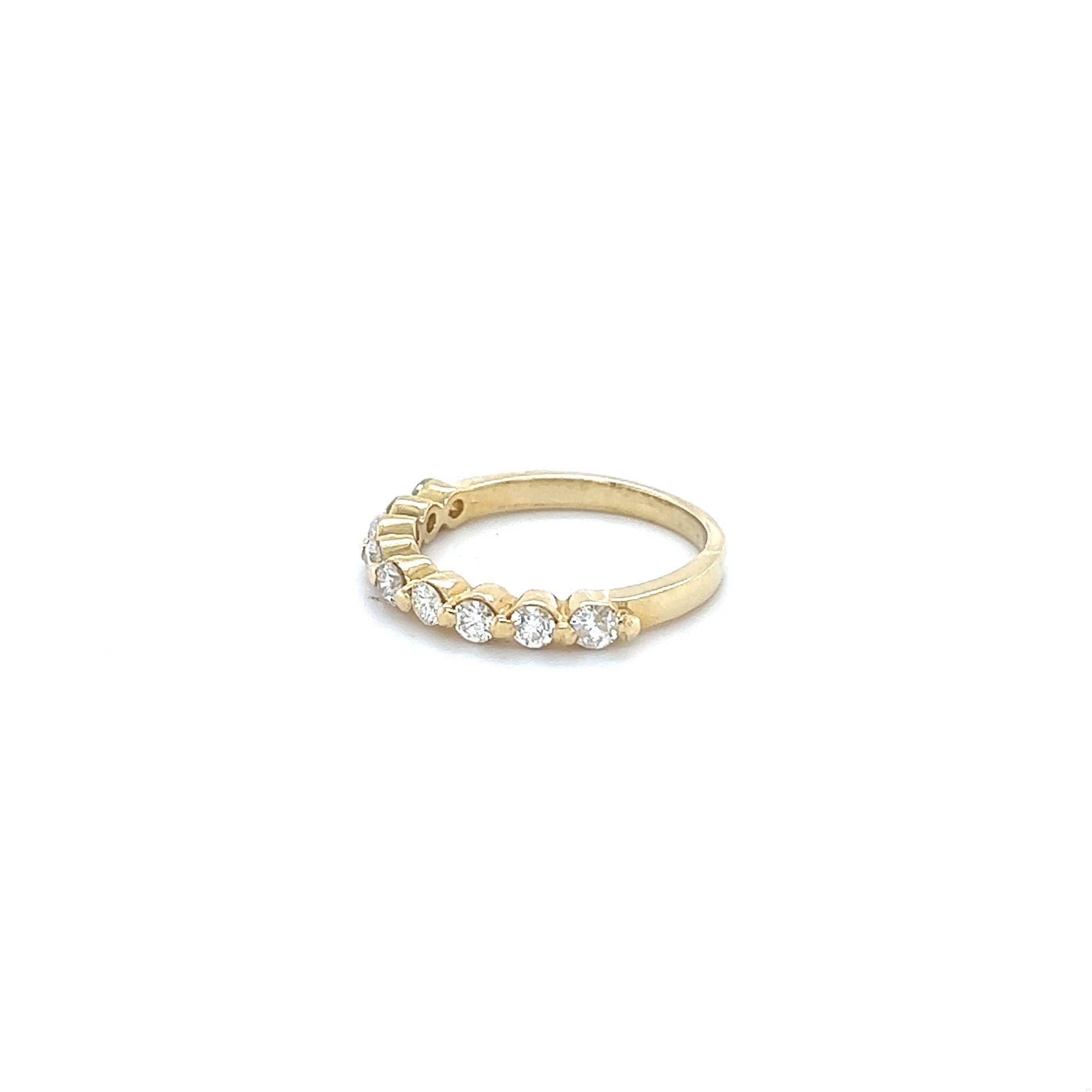 0.60 Carat Round Cut Diamond 14 Karat Yellow Gold Band