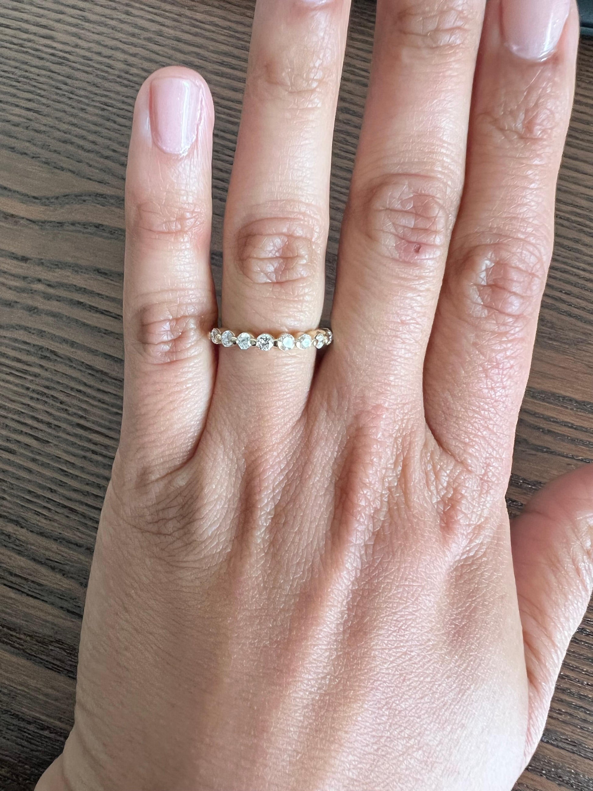 0.60 Carat Round Cut Diamond 14 Karat Yellow Gold Band