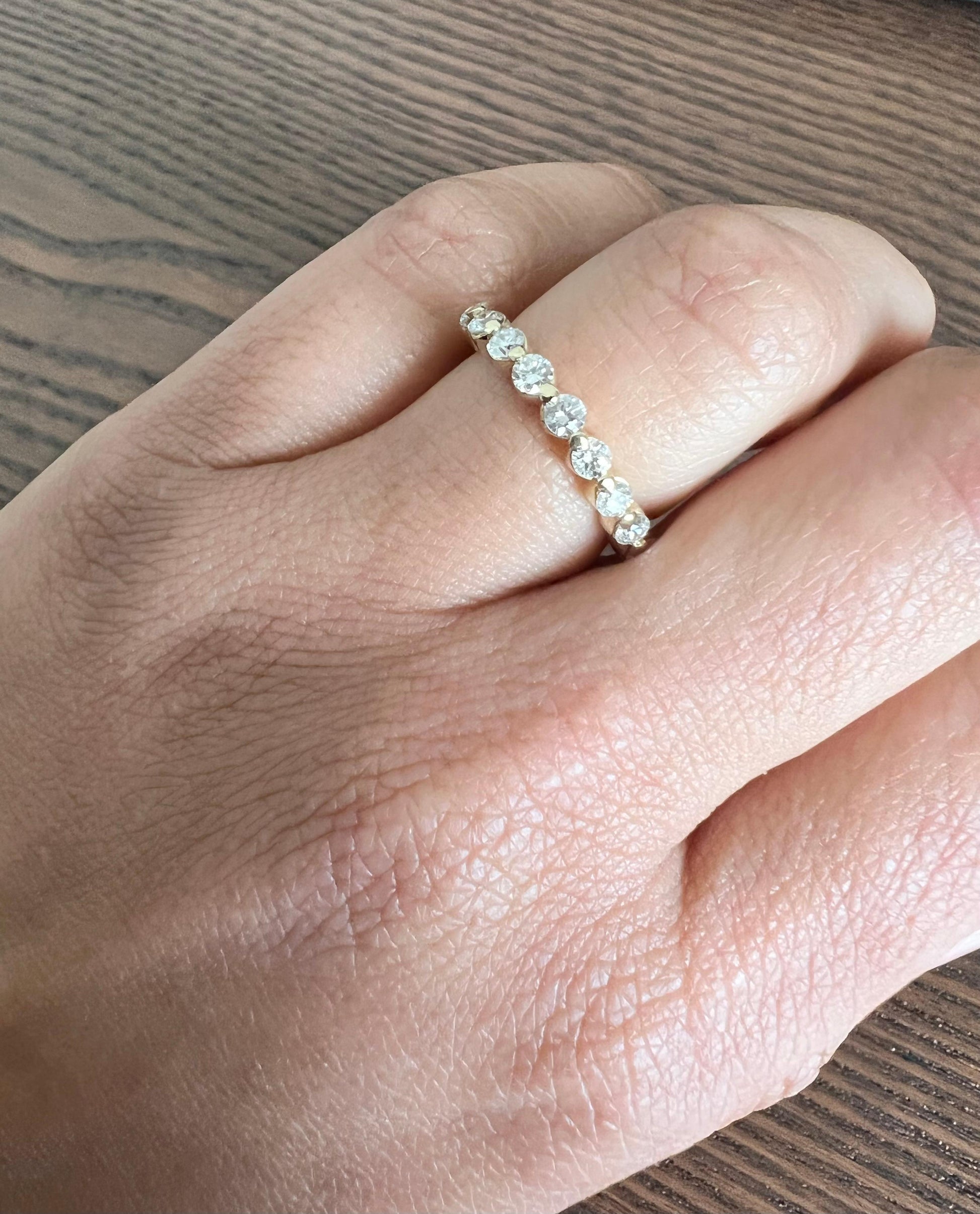 0.60 Carat Round Cut Diamond 14 Karat Yellow Gold Band