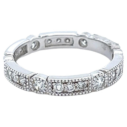0.65 Carat Round Cut Diamond White Gold Band