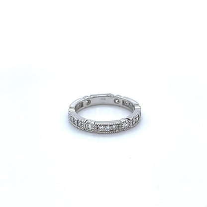 0.65 Carat Round Cut Diamond White Gold Band