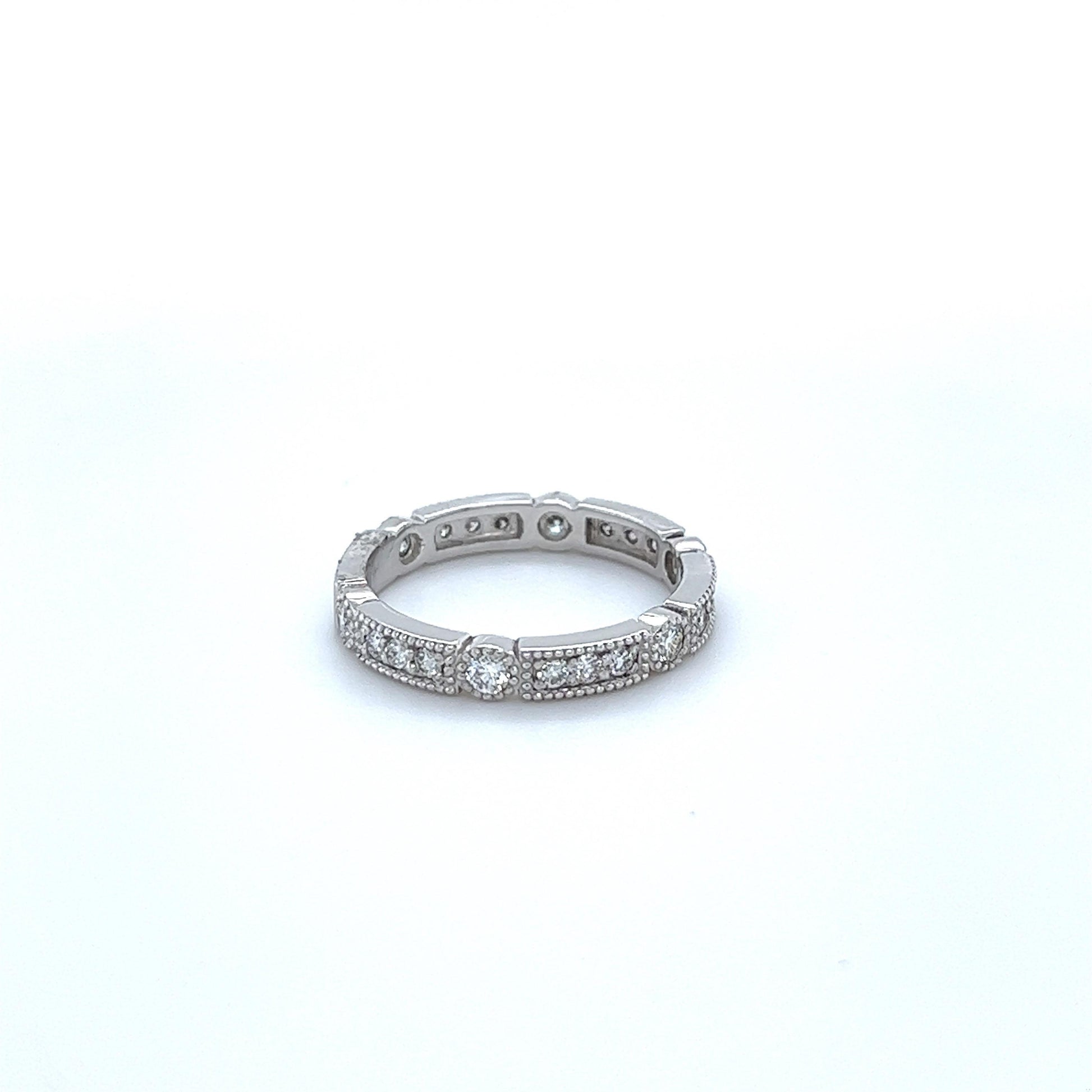 0.65 Carat Round Cut Diamond White Gold Band