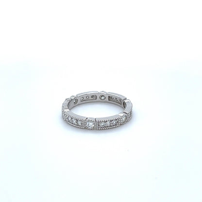 0.65 Carat Round Cut Diamond White Gold Band