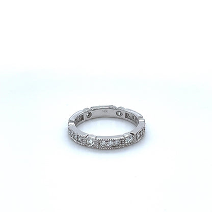 0.65 Carat Round Cut Diamond White Gold Band