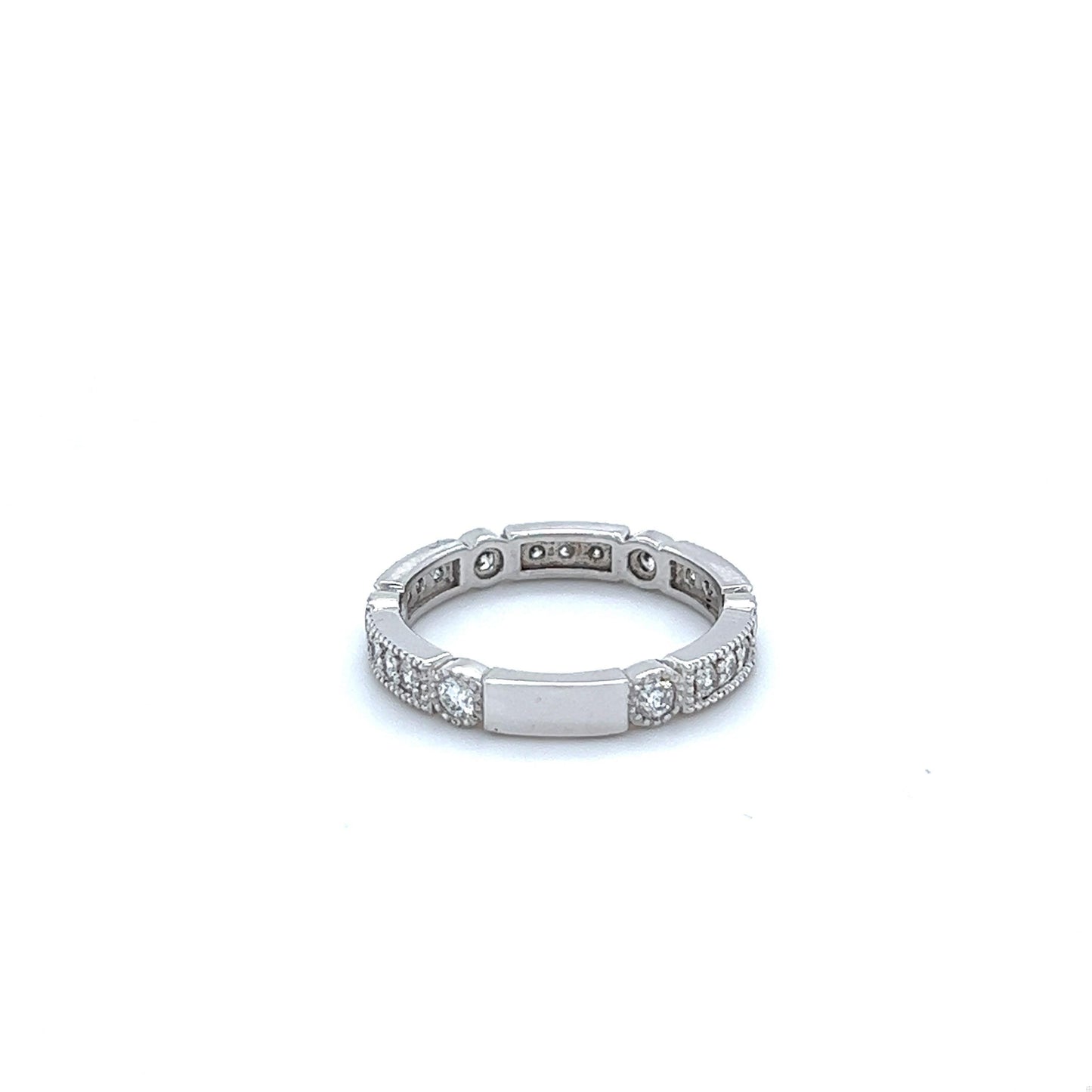 0.65 Carat Round Cut Diamond White Gold Band