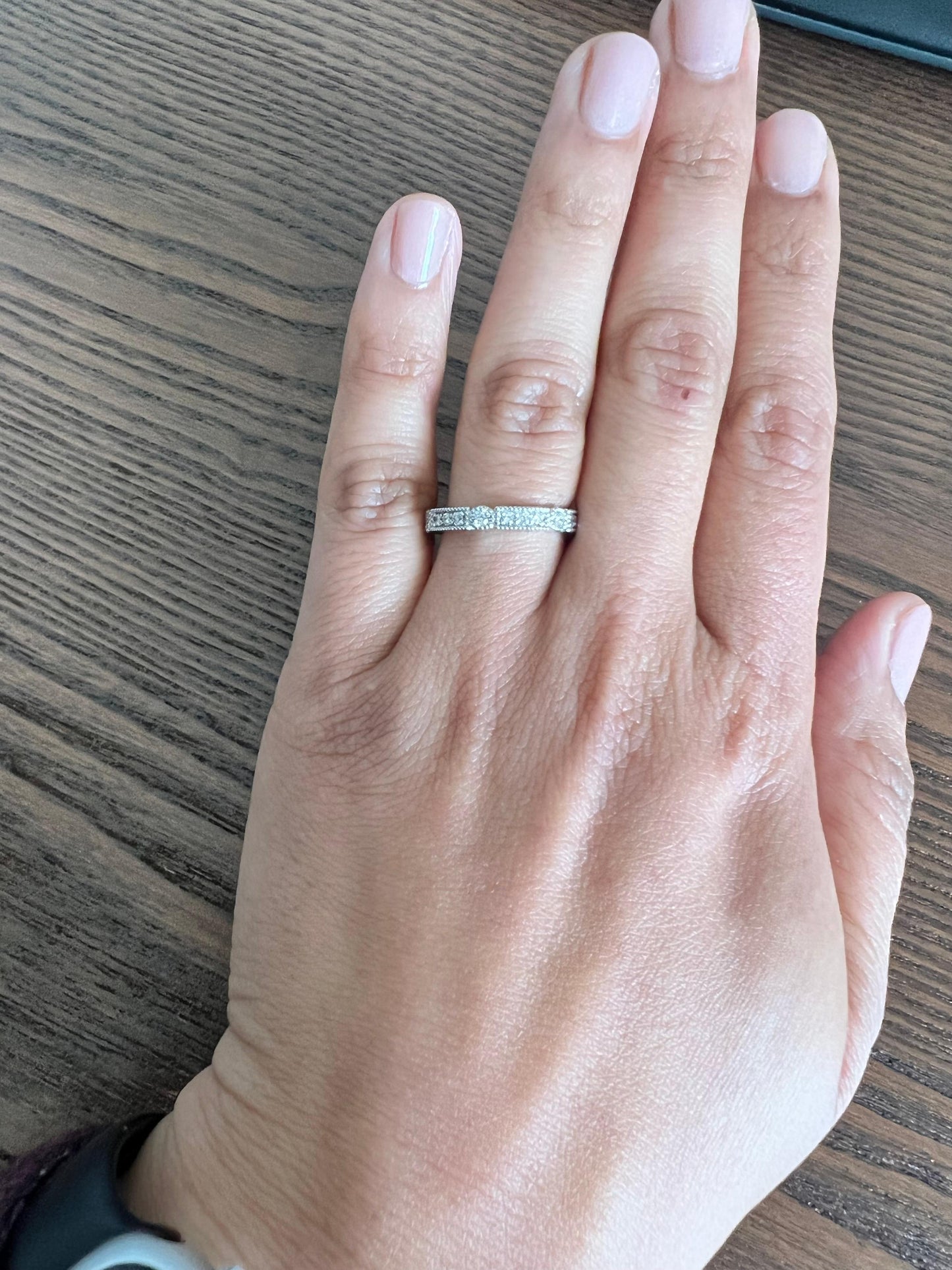 0.65 Carat Round Cut Diamond White Gold Band