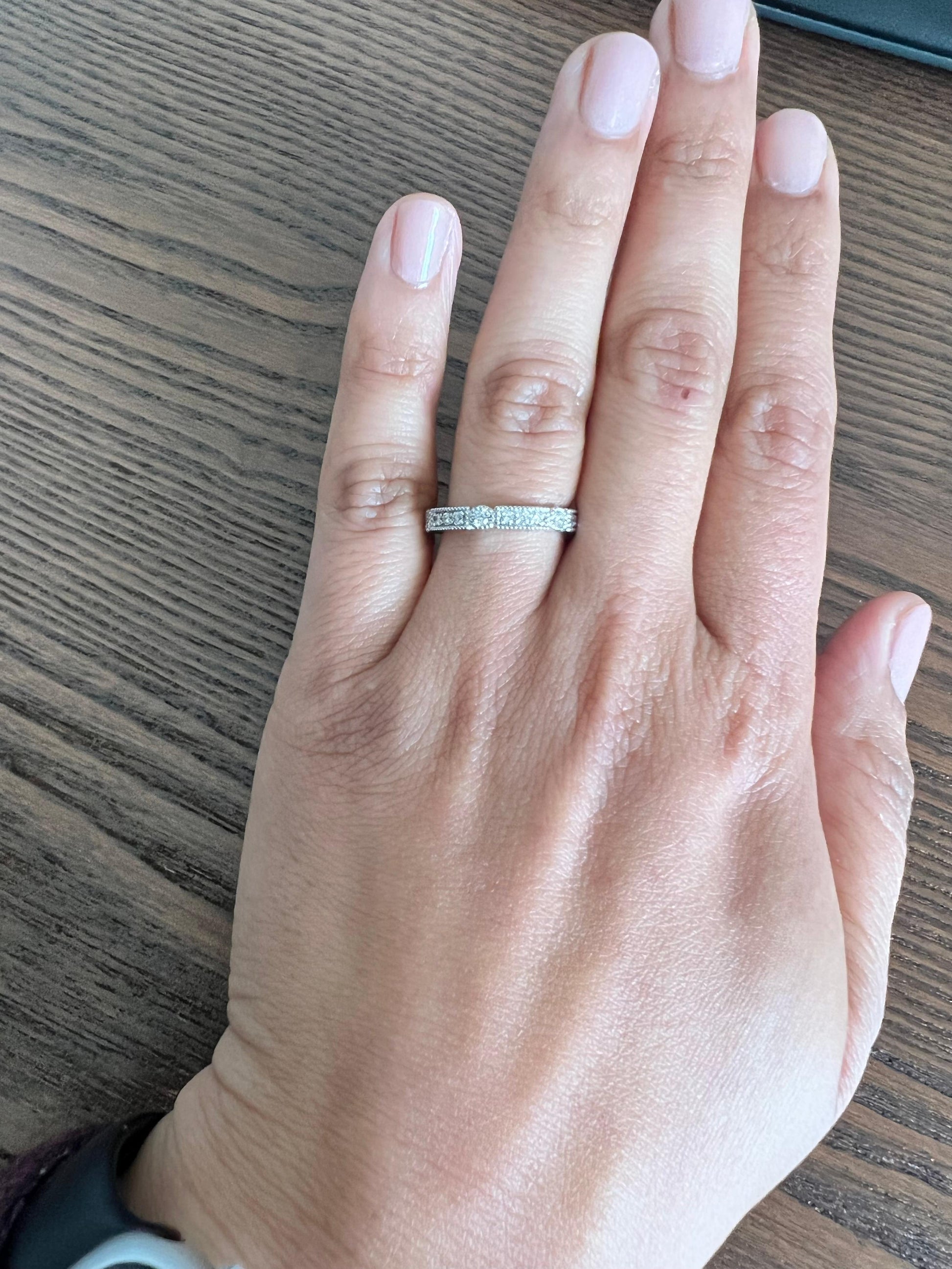 0.65 Carat Round Cut Diamond White Gold Band