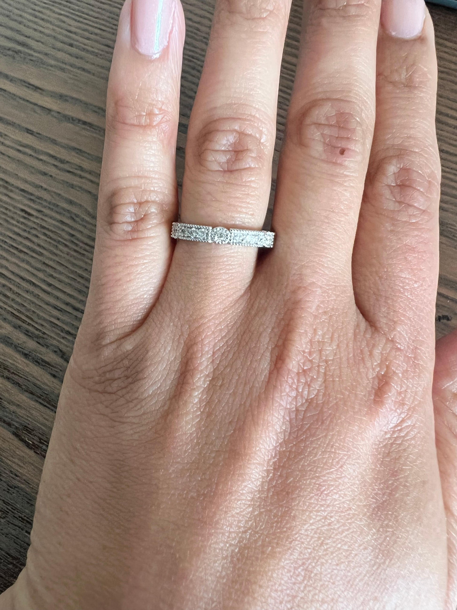 0.65 Carat Round Cut Diamond White Gold Band