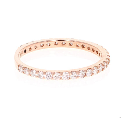 0.66 Carat Round Cut Diamond Band 14 Karat Rose Gold