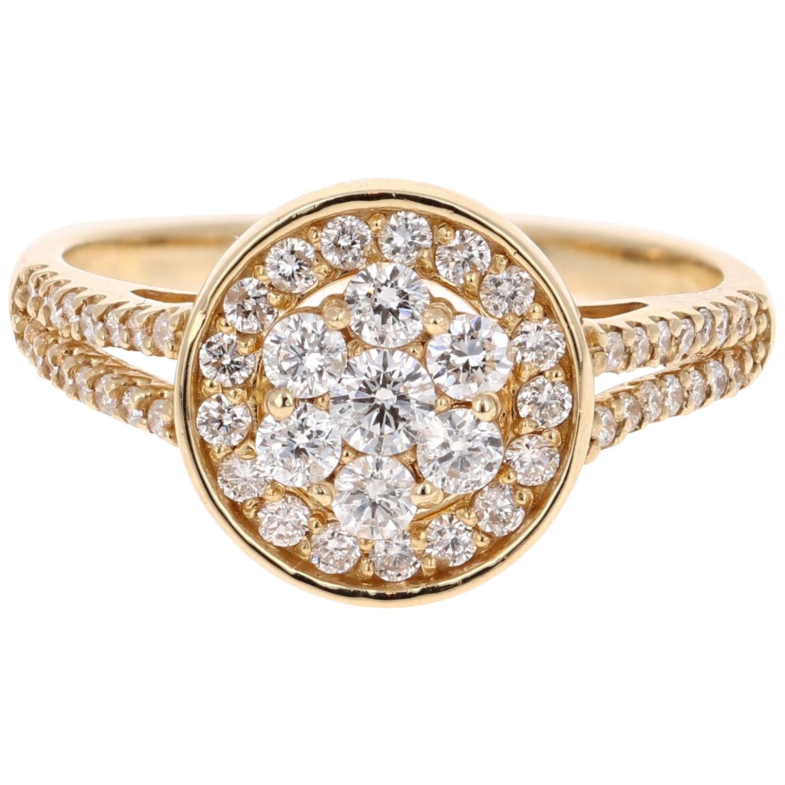 0.68 Carat Diamond 14 Karat Yellow Gold Ring