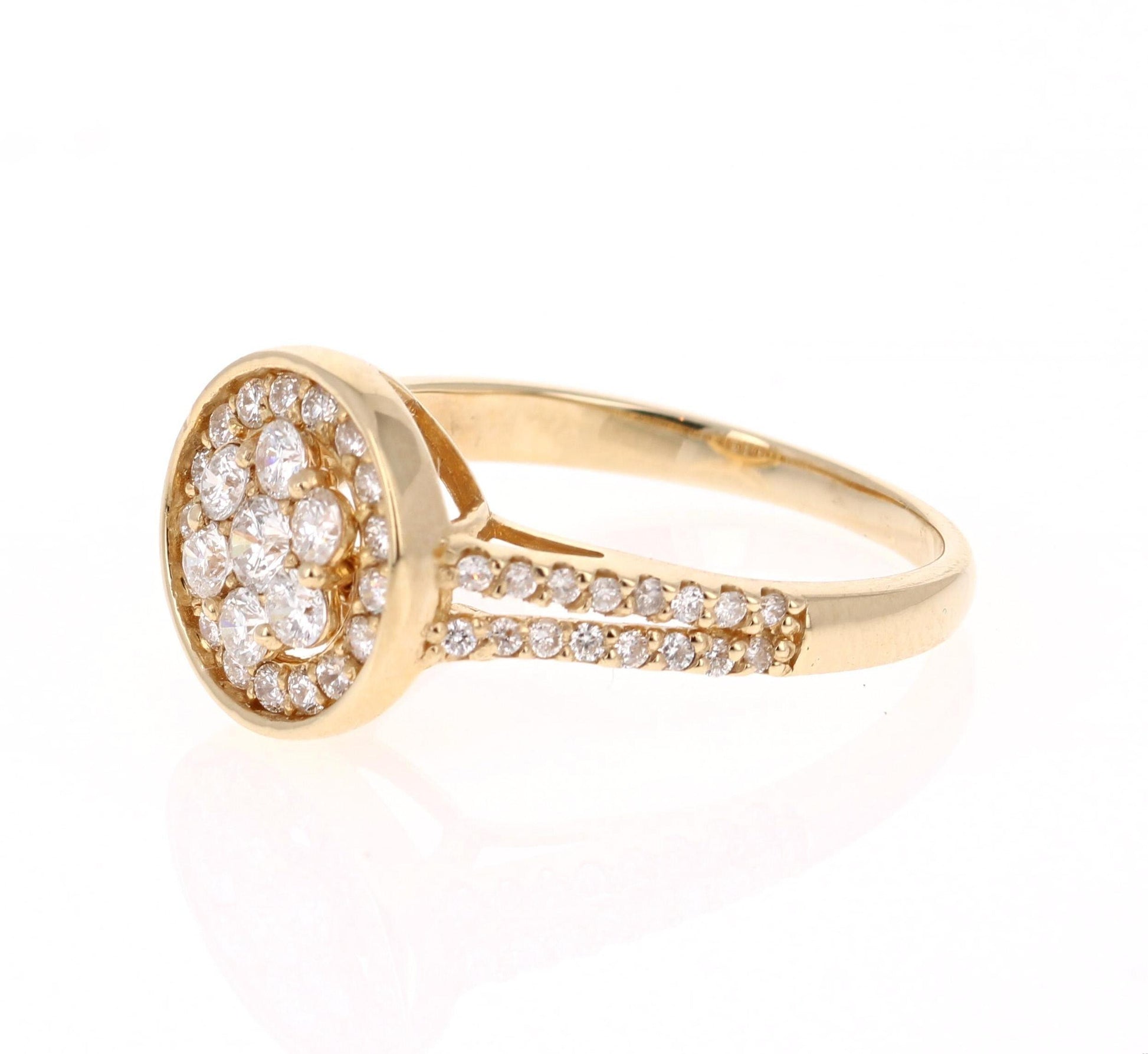 0.68 Carat Diamond 14 Karat Yellow Gold Ring