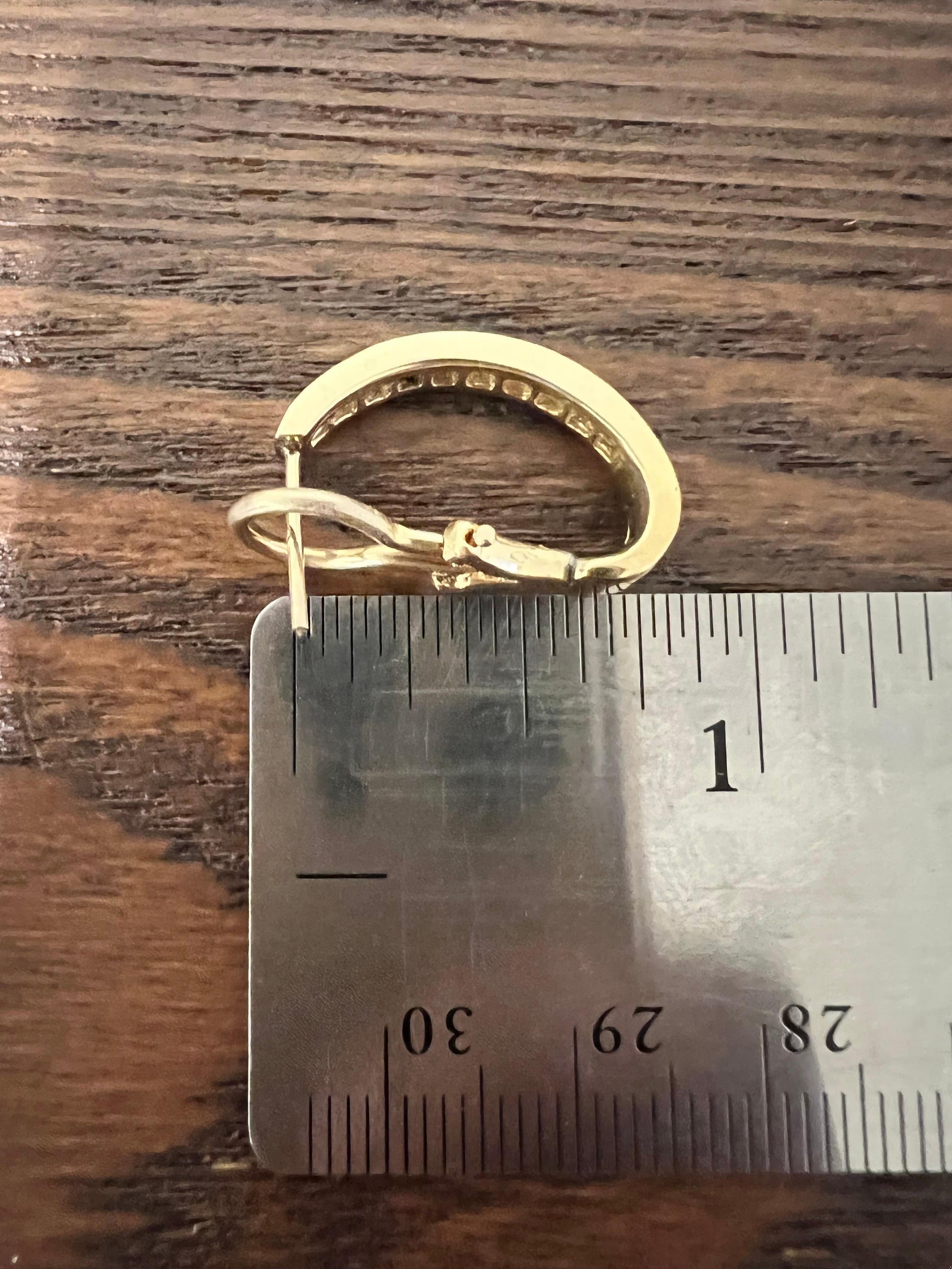 0.75 Carat Diamond Hoop Earrings 14 Karat Yellow Gold
