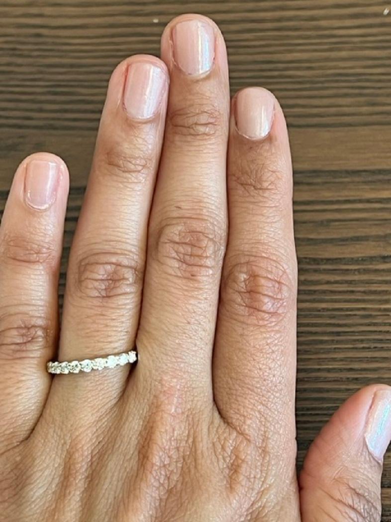 0.75 Carat Round Cut Diamond Band 14 Karat Yellow Gold