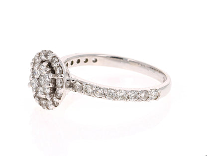 0.78 Carat Diamond White Gold Ring