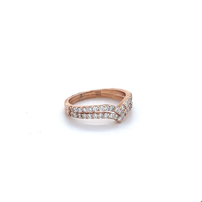 0.79 Carat Round Cut Diamond Rose Gold Bands