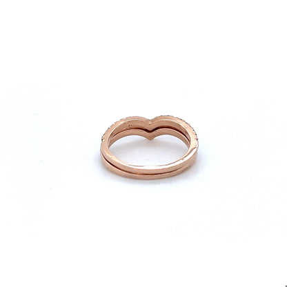 0.79 Carat Round Cut Diamond Rose Gold Bands