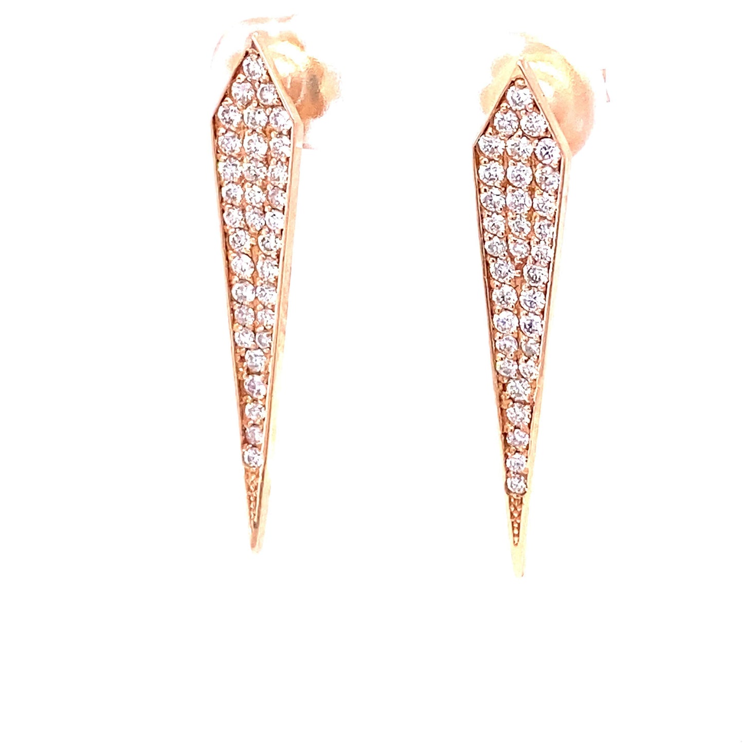 0.80 Carat Diamond Rose Gold Earrings