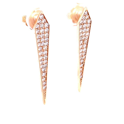 0.80 Carat Diamond Rose Gold Earrings