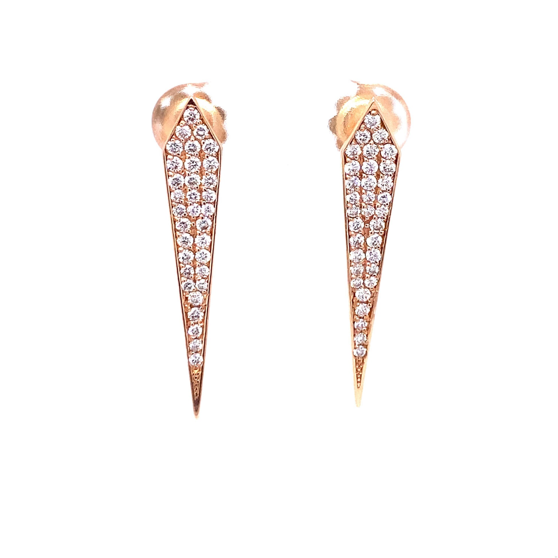 0.80 Carat Diamond Rose Gold Earrings