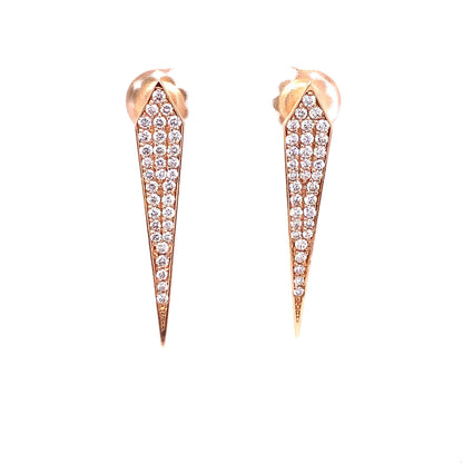 0.80 Carat Diamond Rose Gold Earrings