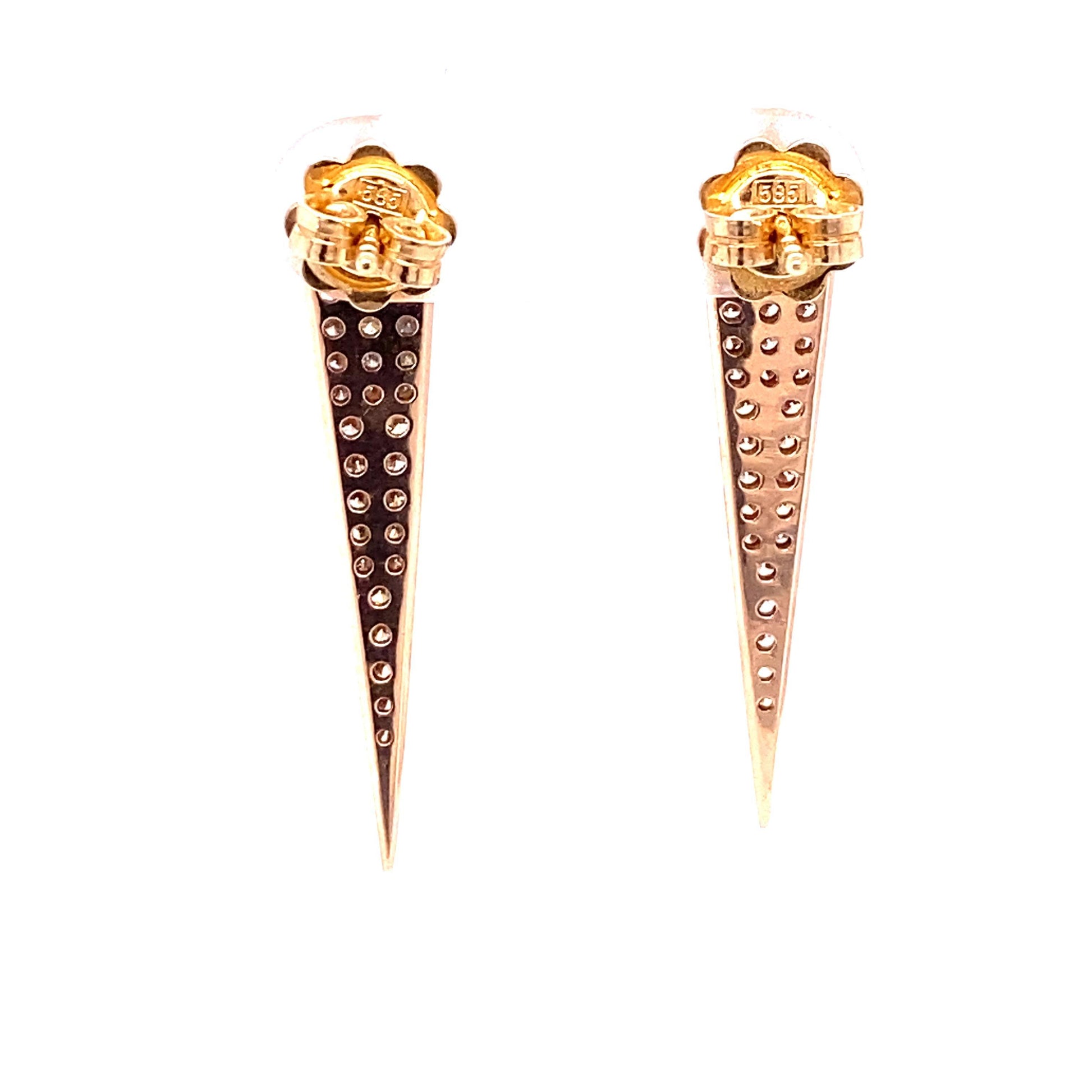 0.80 Carat Diamond Rose Gold Earrings