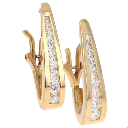 0.85 Carat Diamond Yellow Gold Earrings