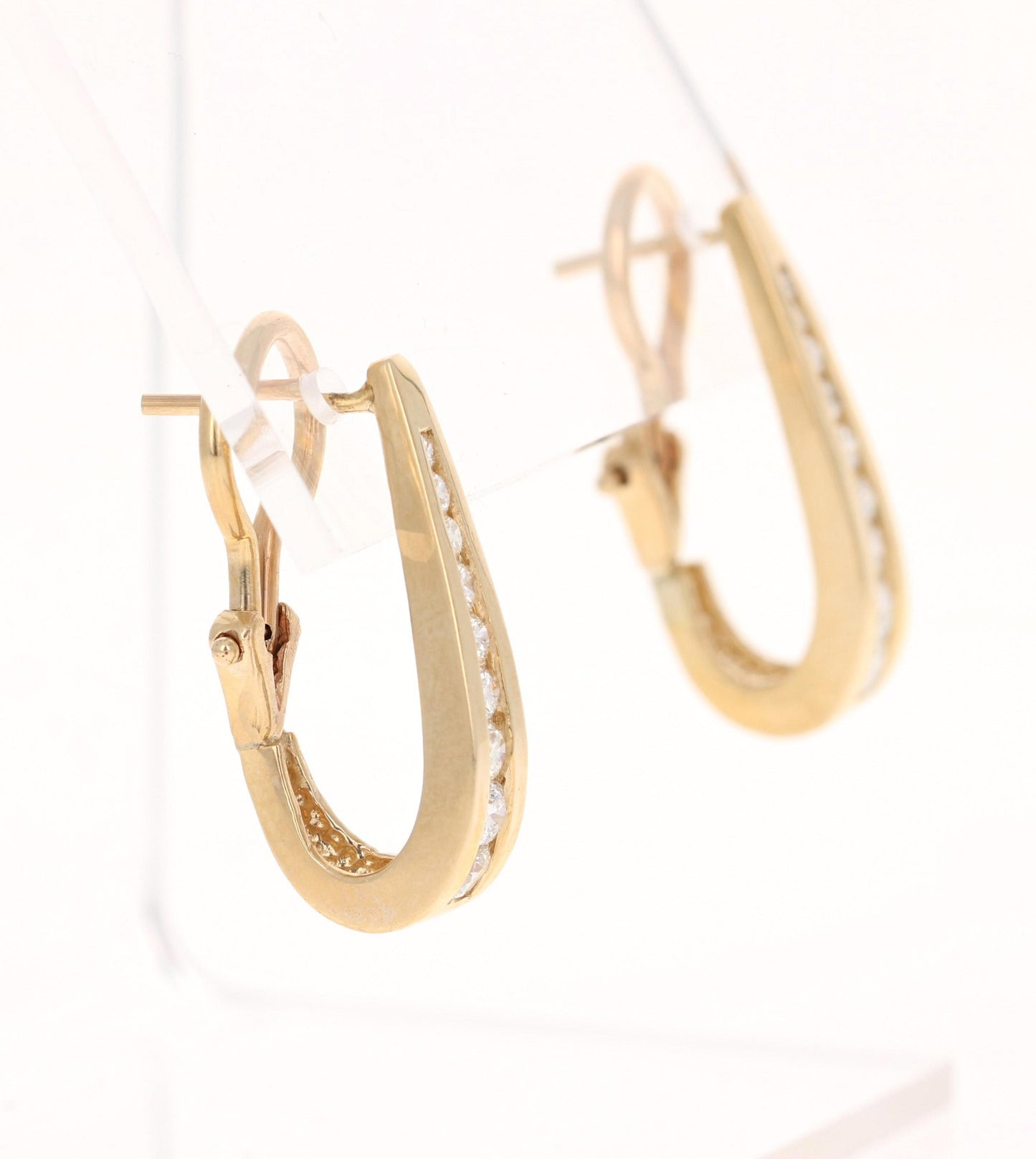 0.85 Carat Diamond Yellow Gold Earrings