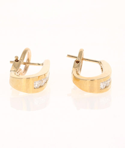 0.85 Carat Diamond Yellow Gold Earrings