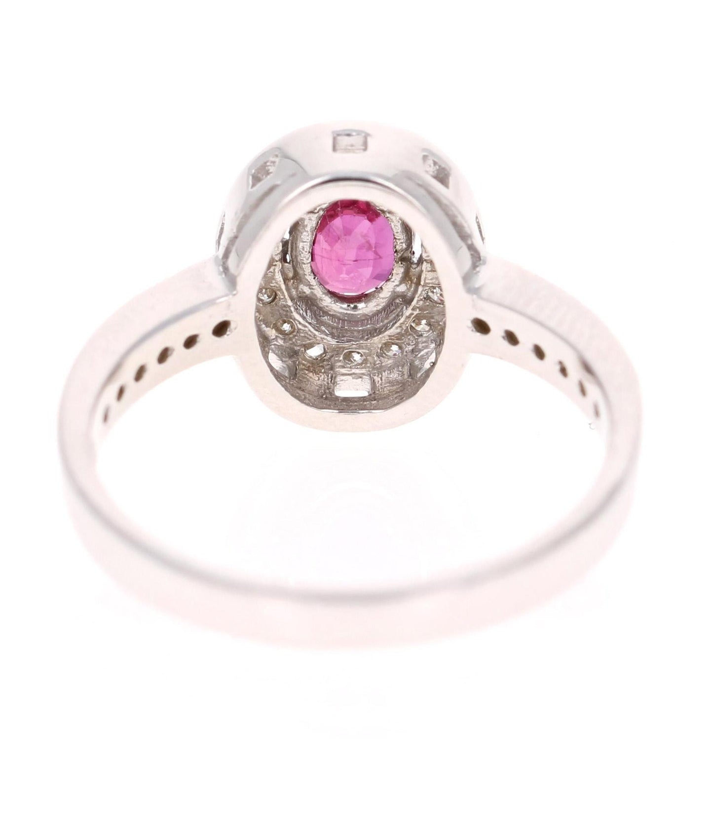 0.90 Carat Ruby Diamond White Gold Ring