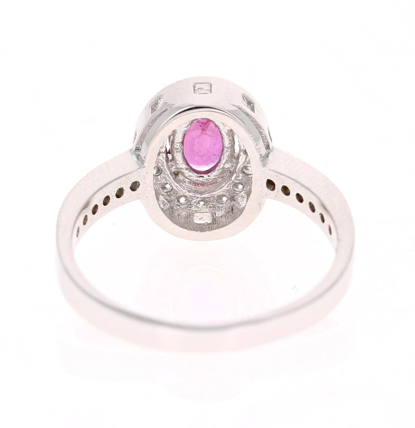 0.91 Carat Ruby Diamond 14 Karat White Gold Ring
