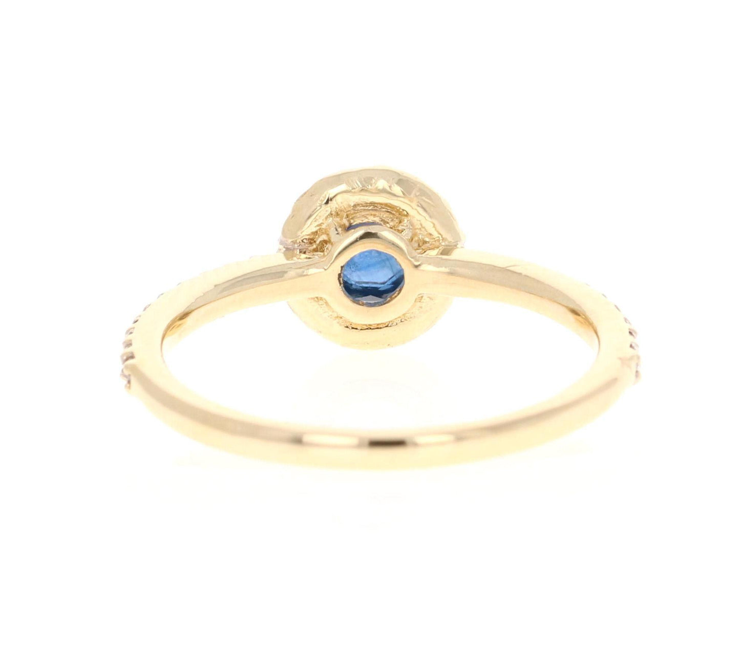 0.92 Carat Blue Sapphire Diamond Yellow Gold Ring