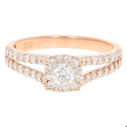 0.95 Carat Diamond Rose Gold Engagement Ring